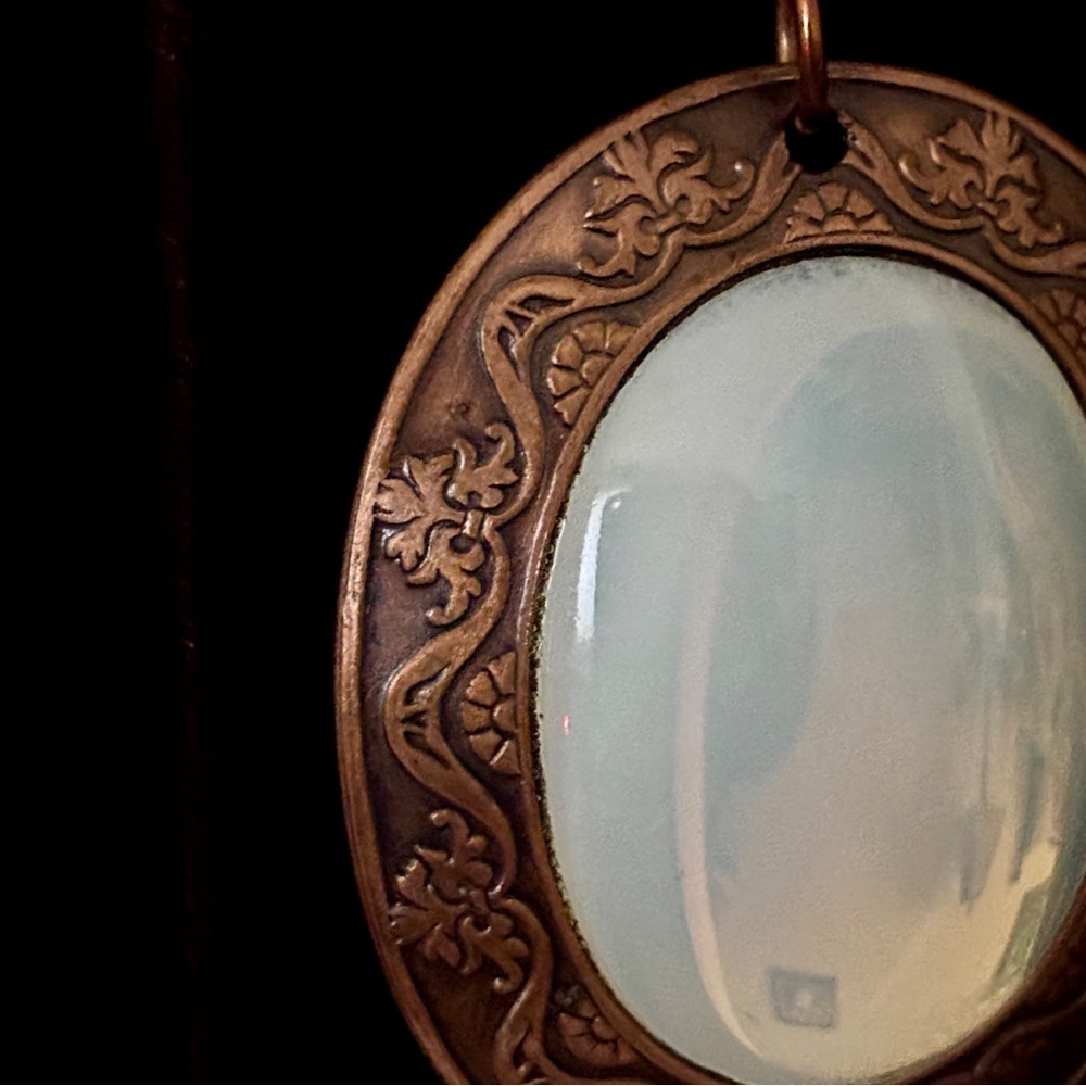 Vintage Elegant Solid Copper & Opalite Necklace P… - image 3